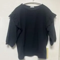 ハニーズ　フリル付き黒半袖トップス M
