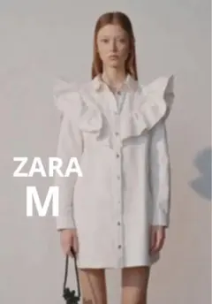 美品Zara✴︎フリルデニムワンピ/春ジャケット/M