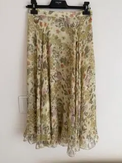 セリーヌ　CELINE 花柄　フレアスカート　34サイズのサムネイル