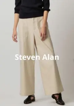Steven Alan コットンサテン ファティーグパンツ ベージュ S