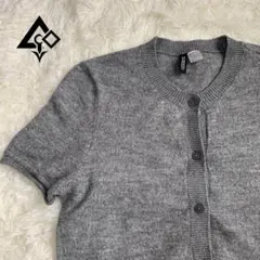カーディガン H&M 【M】 ウール混 グレー ショートスリーブ
