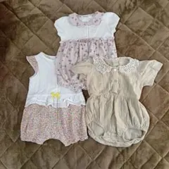 ベビーロンパース　女の子まとめ買い ３着70〜80cm