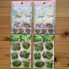 セリア　amifa　カプセルシール　４点セット　平成レトロ　アニマル　クローバー