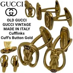 OLD GUCCI オールドグッチ ITALY製 ロゴカフスボタン カフリンクスのサムネイル