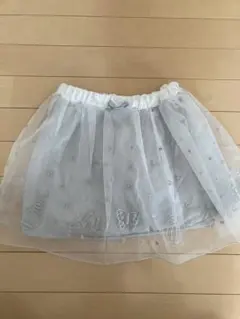 刺繍入りホワイトチュールスカート 130
