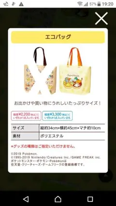 ミスド  福袋2020  ポケモン エコバッグ