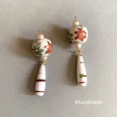 …486＊「からくれなゐ」　秋　紅葉　大ぶり　パール　和柄　和