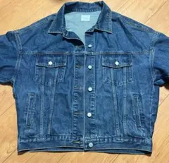 美品 インディゴブルーデニムジャケット オーバーサイズ ゆったり