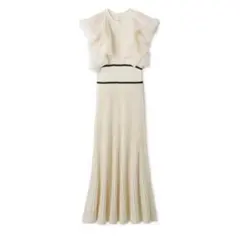 完売品 LILY BROWN フリルドッキングニットワンピース ホワイト