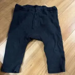 petit main 黒 リブ編み パンツ