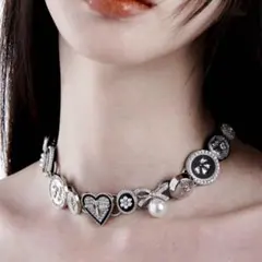 ネックレス シルバー ゴスロリ y2k フェアリーグランジ グランジ ブラック