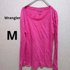 Wrangler ピンク 長袖Tシャツ M