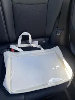 新品タグ付　推し活バッグ マチ付きトートバッグ　白 ダイソー ホワイト