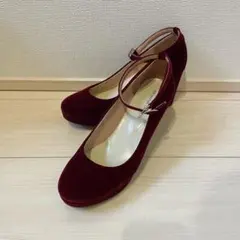 24.5cm ORiental TRaffic ボルドー ベルベット パンプス