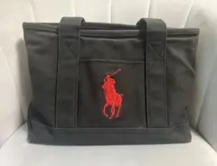 Polo Ralph Lauren　トートバッグ　キャンバス　黒✕赤のサムネイル