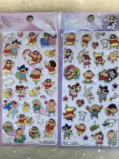 ★SALE★ 海外正規品 짱구 クリスタル立体シール★2枚セット