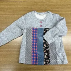 期間限定！【中古】RAG MART 長袖トレーナー　グレー系 パッチワーク　95