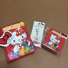 サンリオ　ハローキティ　缶入りステッカー　キーホルダー　ペーパーポーチ