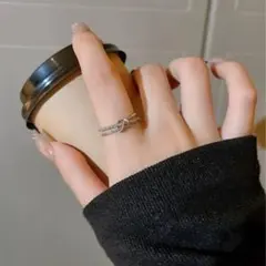 ☆ハートリング銀☆韓国指輪　フリーサイズ即購入ＯＫ　可愛い