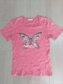 L'EST ROSE 半袖Tシャツ ピンク 蝶プリントのサムネイル