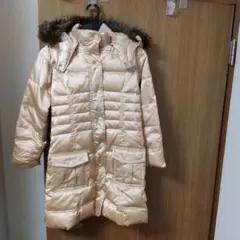 GapKids ダウンジャケット130㎝きらきらシルキーベージュ色　フード付き