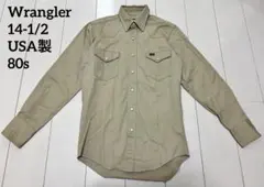 14-1/2 Wrangler コットンツイル ウエスタンシャツ 80s USA