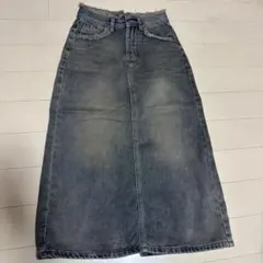 デニム ロングスカート カットオフ加工のサムネイル