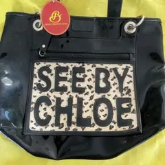 SEE BY CHLOE エナメル トートバッグ レオパード柄のサムネイル