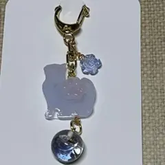 犬型アクリルチャーム ゴールドクリップ付き