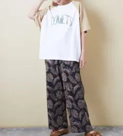 キューブシュガー プリント ラグランスリーブTシャツ