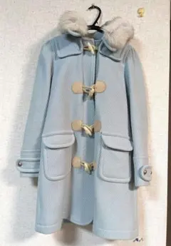 お値下げ　美品　スナイデル　 フードファー付き ライトブルーダッフルコート