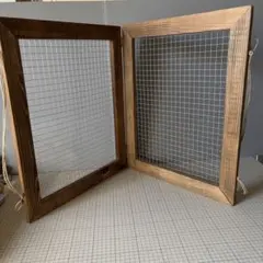 什器　ネットスタンド　ディスプレイ　シャビー　角付け　ハンドメイド