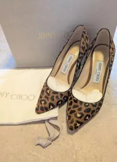 MIUMIU ハラコ レオパード ビジュー ヒール ローファー サイズ38
