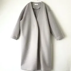 【RIVE DROITE リヴドロワ】ノーカラーコート　ロングコート　グレー　M