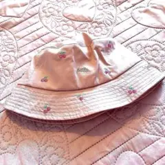 【1点物】新品未使用♡ Polo チェリー刺繍　バケットハット ピンク　48cm