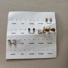 シルバーヴィンテージピアスセット 5点