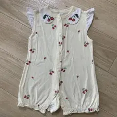 チェリー柄ロンパース 50〜60