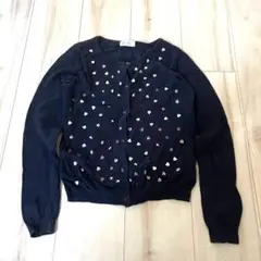 【H&M ハートスパンコール カーディガン 130-140cm】