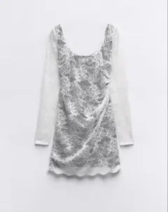 zara ホワイト レース ミニワンピース