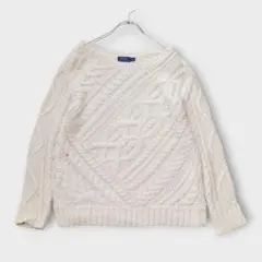 ポロラルフローレン ケーブル編みニット セーター 洗える ゆったり【XS】