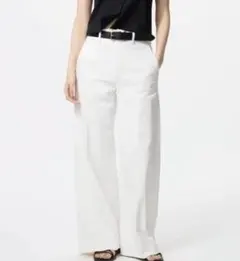 UNIQLO ワイドトラウザー ジーンズ 【XS】 ホワイト　股下70.5センチ