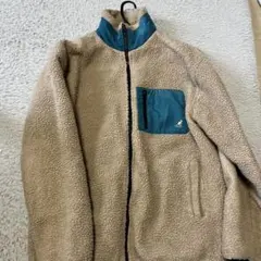 ベージュ フリースジャケット ジップアップ
