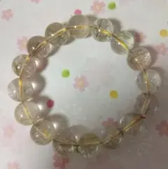 R*R様 本日お買得商品！水晶 内包物付き ブレスレット 14mm玉16個