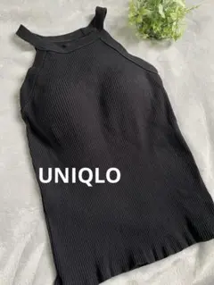 UNIQLO ホルターネックブラタンクトップ　ブラック　黒　M