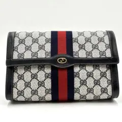 極美品 ベタなし✨GUCCI GGスプリーム シェリーライン クラッチバッグ