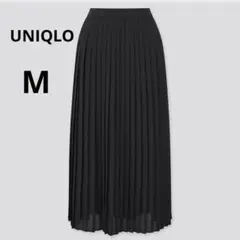 UNIQLO M ブラック シフォンプリーツ ロングスカート　ウエストバックゴムのサムネイル