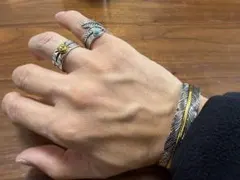 アメカジ　アクセ　フェザー　ターコイズ　リング　指輪　ブレスレット　バングル