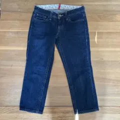 デニムパンツ アンクル丈 ユニクロ UJ ダークブルー 濃紺