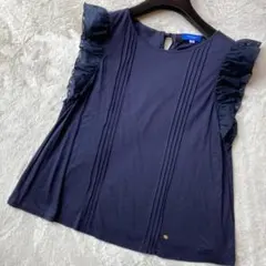 1233 ブルーレーベル クレストブリッジ ノースリーブ フリル 袖 カットソー