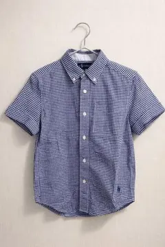 【美品】ラルフローレン 半袖ボタンダウンチェックシャツ　110センチ　お呼ばれ
